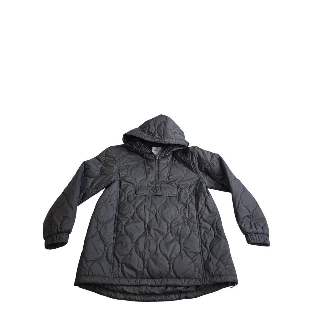 Quilted Packable Popover Puffer Jacket Medium Black